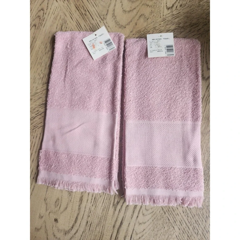 Charles Craft Towel Hand Towel Pink Rose Cross Stitch 100% Cotton New Embroidery